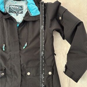 Black Pinstripe Jacket with Blue Accents Liquid Boardwear Venture Series